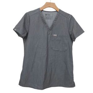 FIGS Catarina One-Pocket Scrub Top Womens XS Graphite Uniform Technical Utility
